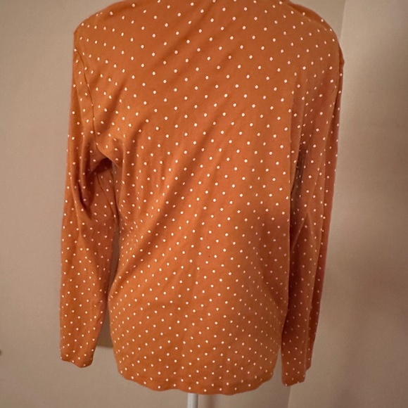 *CROFT & BARROW* Yellow x White Polka Dot Long Sleeve Shirt Size Large - Picture 4 of 6